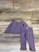 Cat & Jack 2pc Knit Henley Shirt & Pants Set Purple sz 12m