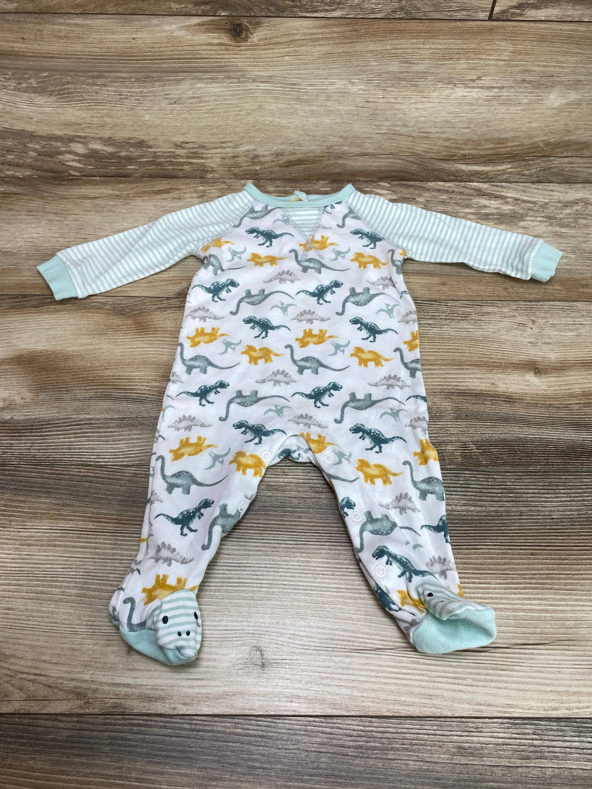 Baby Essentials Dino Footed Coverall White sz 6m