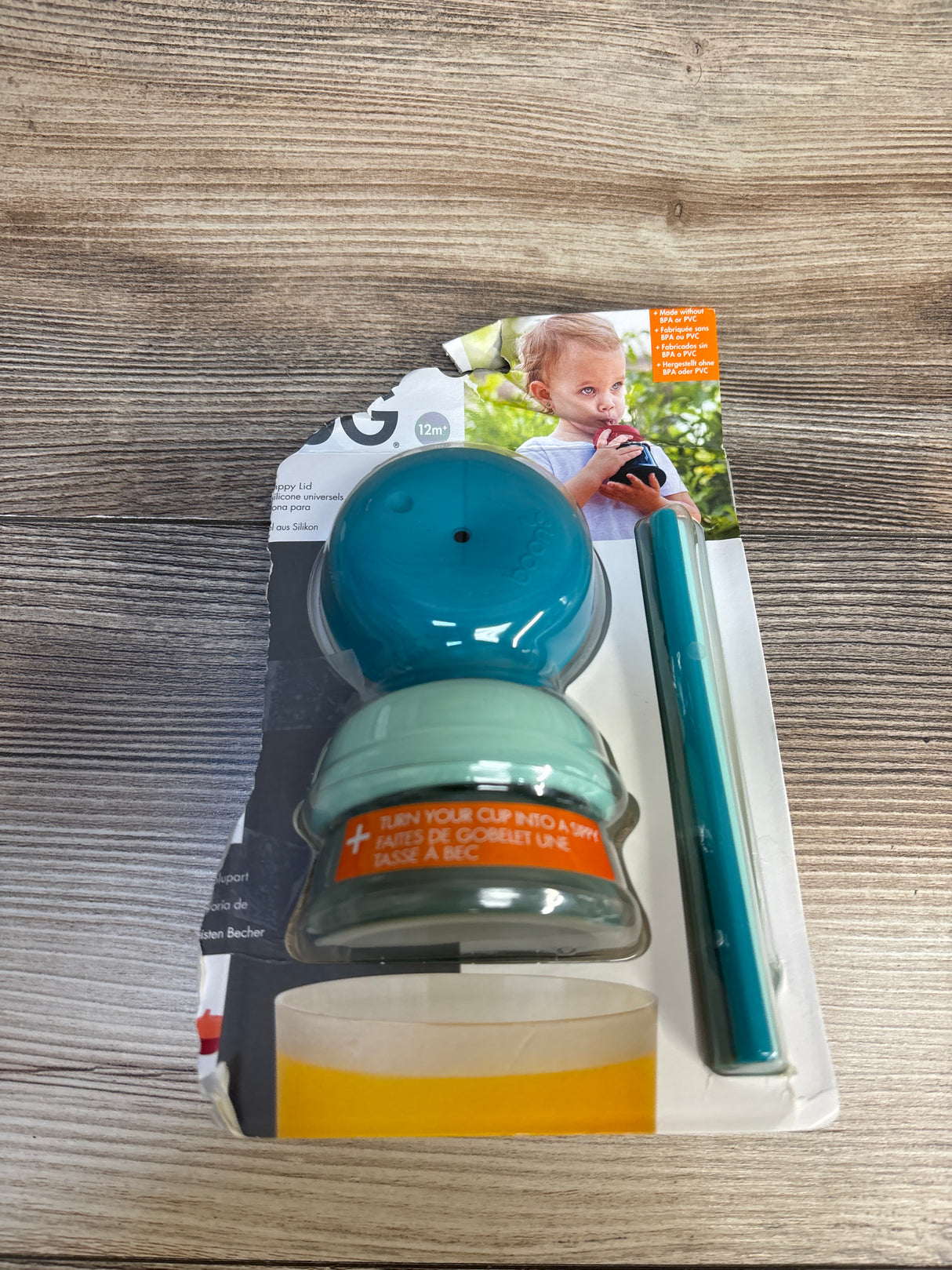 NEW Boon Snug Silicone Sippy Cup Lids & Straws 6pc Blue