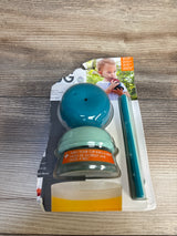 NEW Boon Snug Silicone Sippy Cup Lids & Straws 6pc Blue