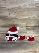 NEW So Dorable Crocheted Santa Hat, Bloomers, & Booties 3pc Set sz 0-6m