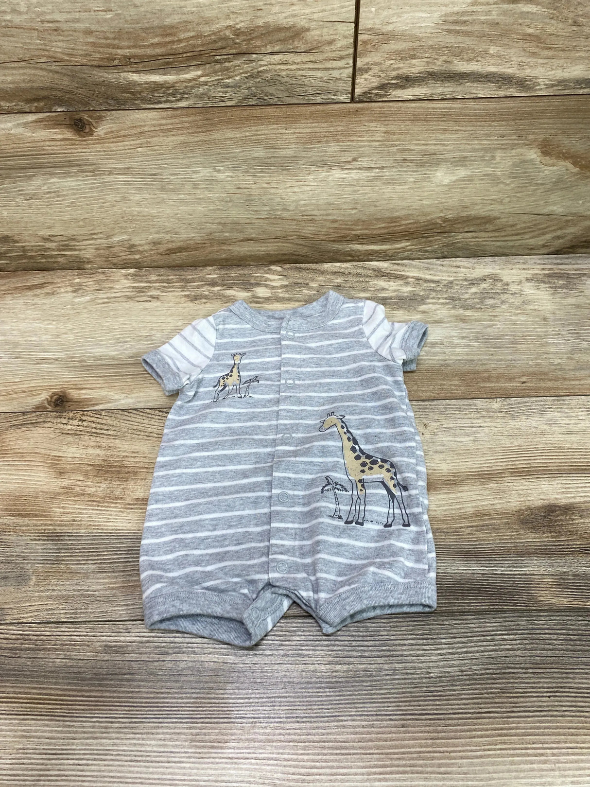 Carter's Striped Shortie Romper Grey sz Newborn