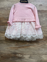 NEW American Princess 2pc Lace Dress & Cardigan Set Pink sz 12m