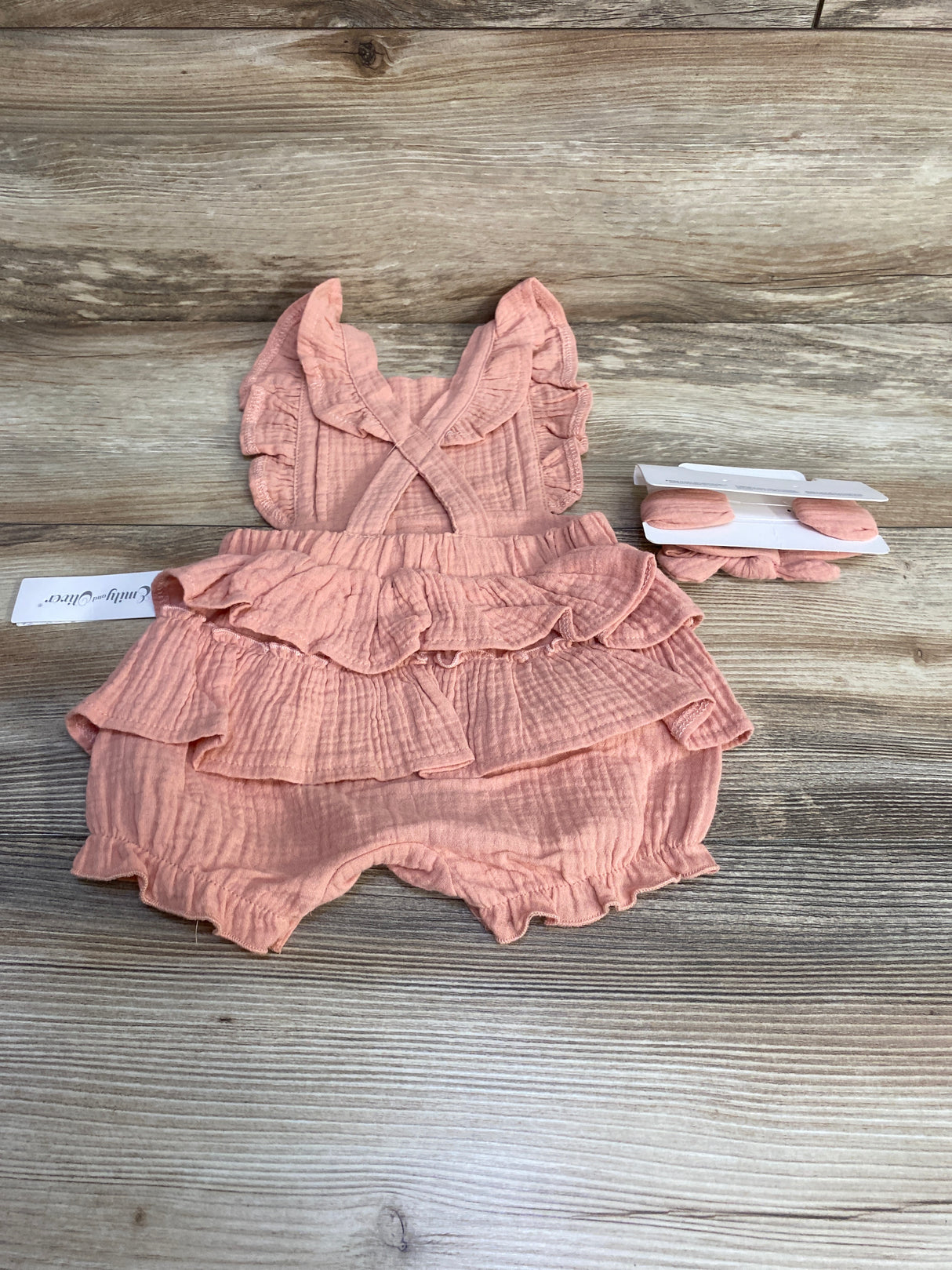 NEW Emily and Oliver 2pc Romper & Headband Pink sz 18m