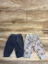 Simple Joys 2pk Fleece Bear Pants Grey sz 12m