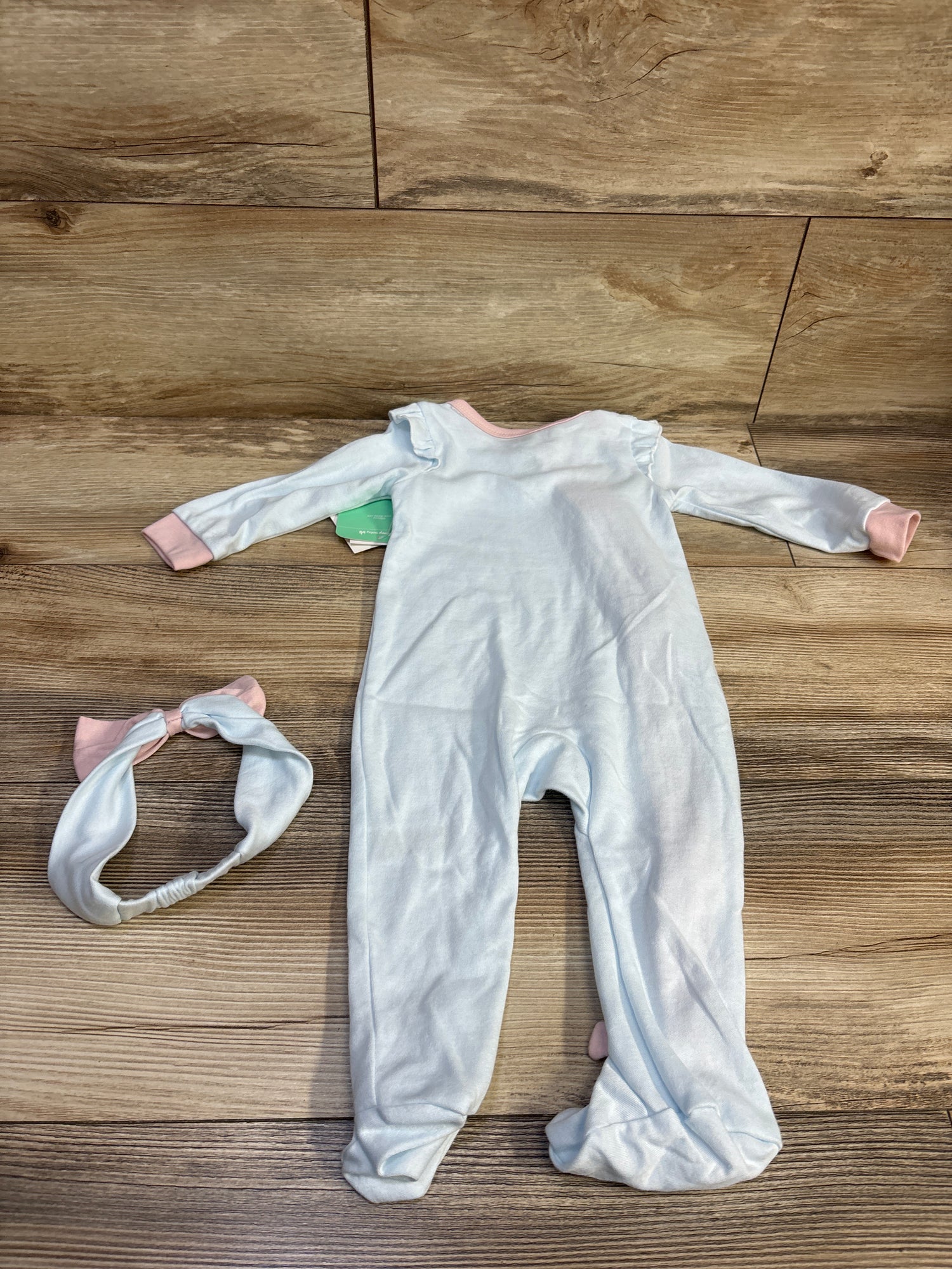 NEW Disney Baby 2pc Dumbo Sleeper & Headband Set Blue sz 9m