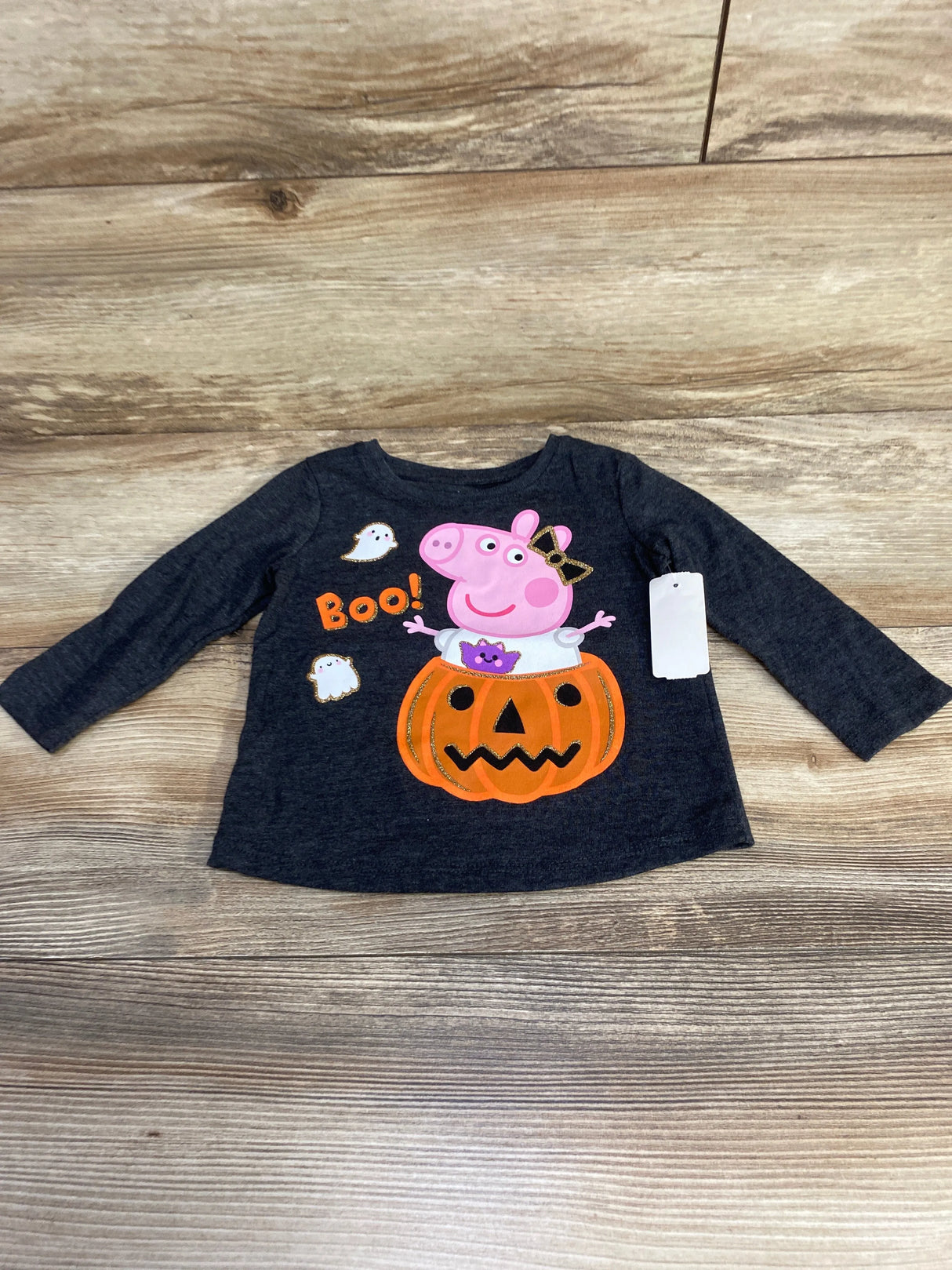 NEW Jumping Beans Peppa Pig Halloween Graphic Tee Grey sz 12m - Me n Mommy To Be