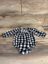 Cat & Jack Buffalo Check Bubble Romper Black sz 12m