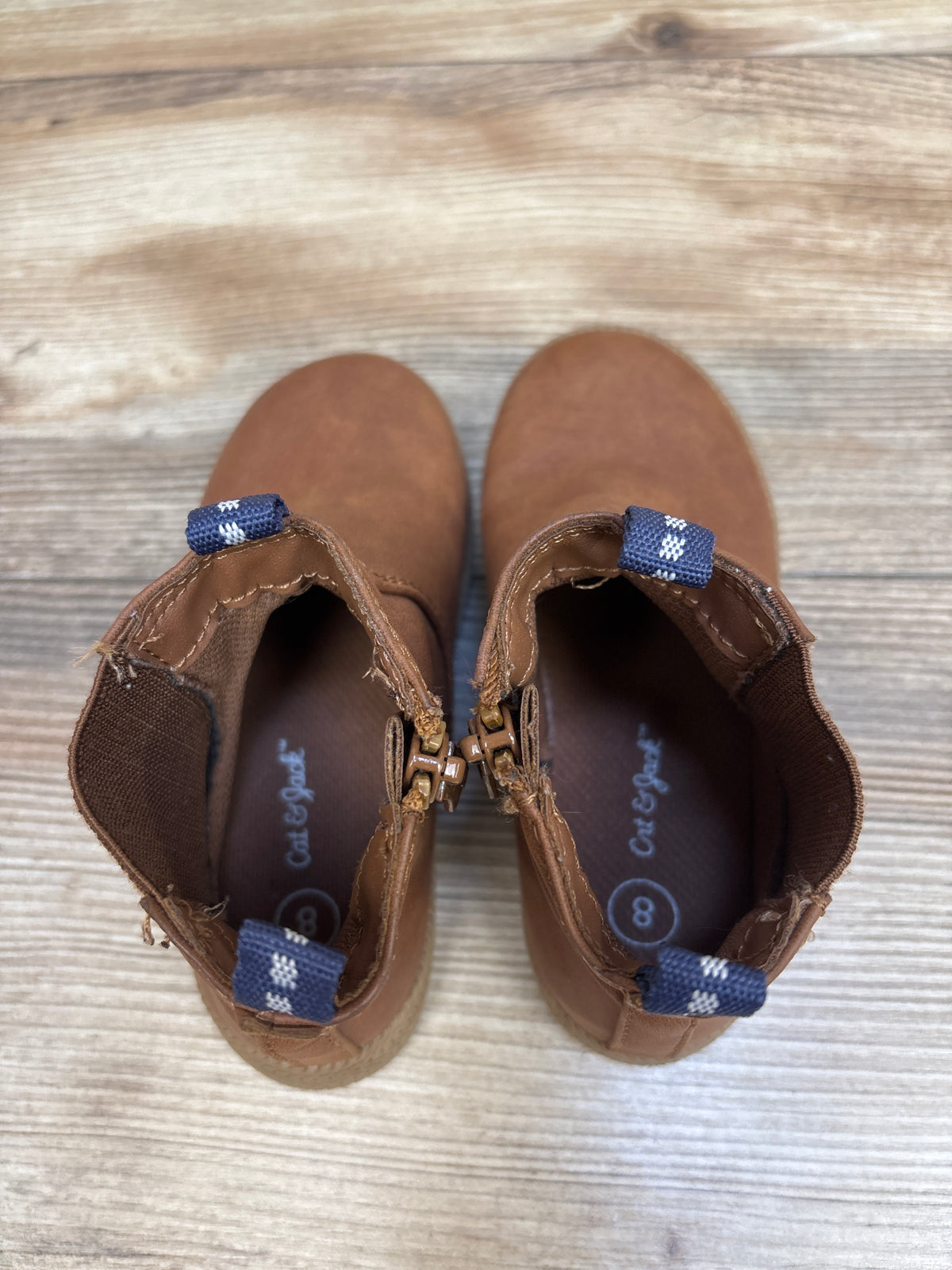 Cat & Jack Esteban Slip-On Boots Brown sz 8c