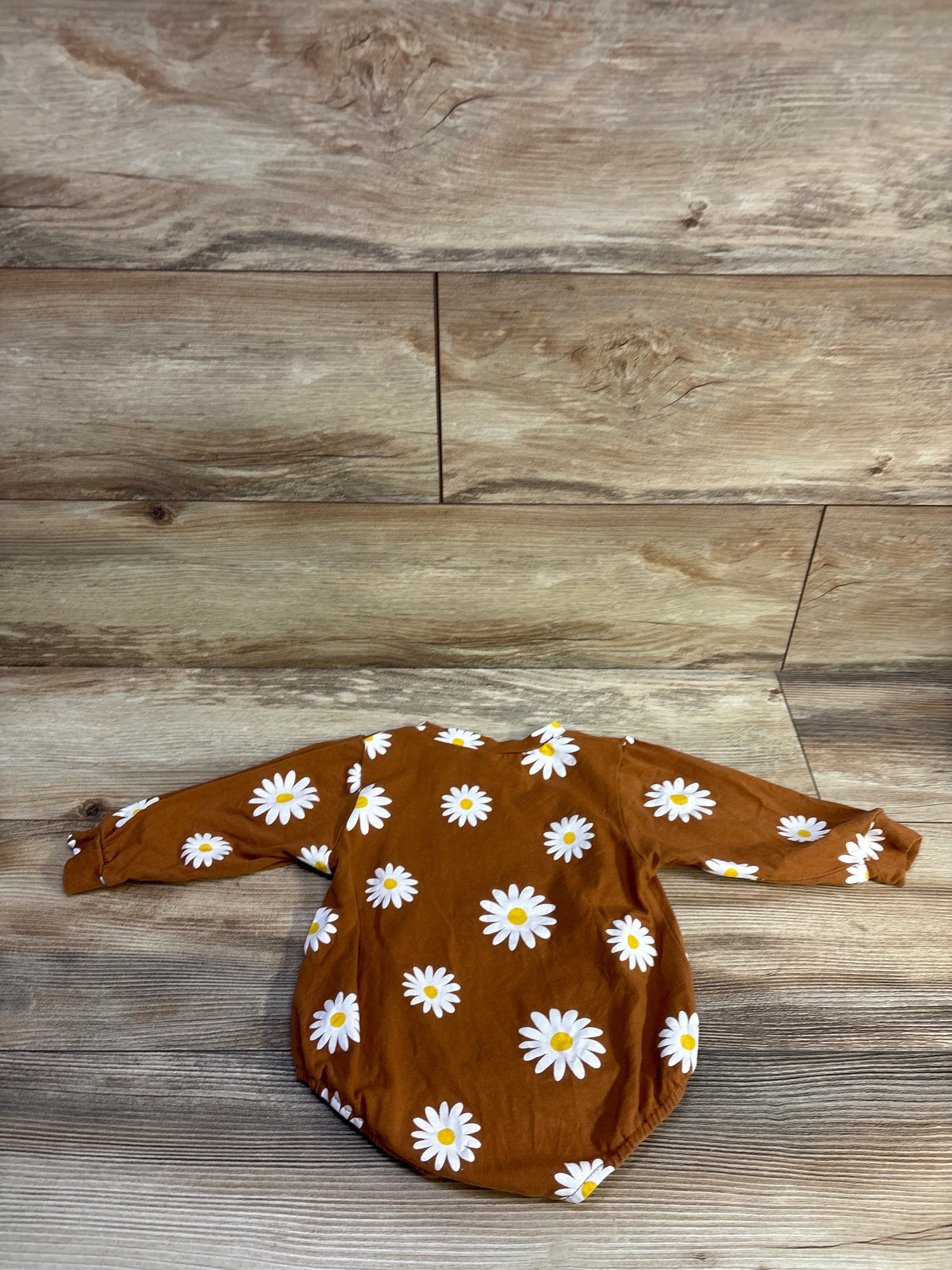 Daisy Long Sleeve Bubble Romper Brown sz 12-18m