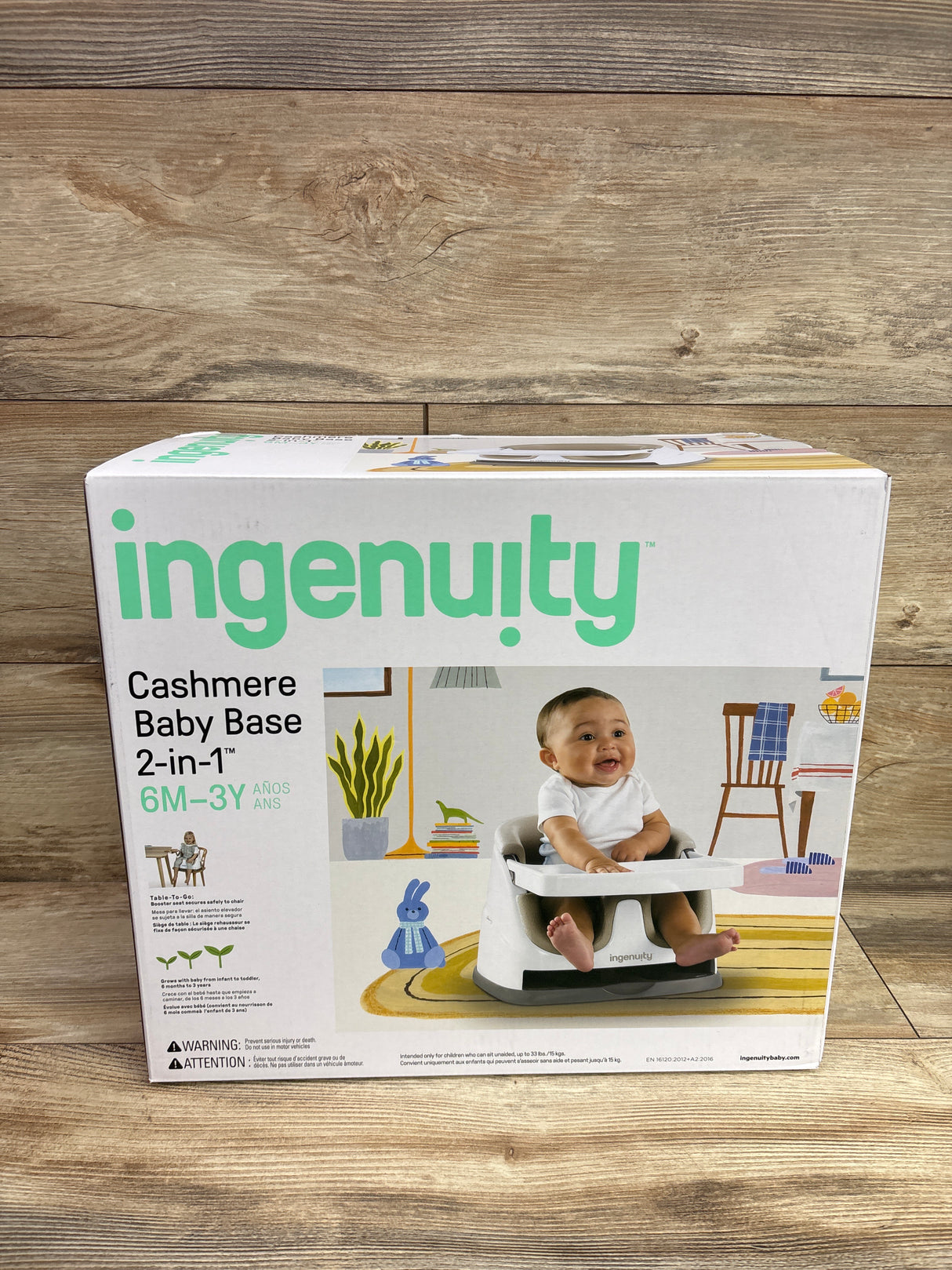 NEW Ingenuity Baby Base 2-in-1 Booster Feeding & Floor Seat - Cashmere