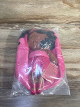 NEW Gloveleya Curly Hair Plush Doll Backpack Pink
