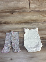 Rabbit + Bear Organic 2pc Bodysuit & Pants Set White sz 0-3m