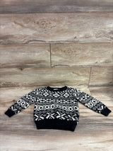 H&M Jacquard-Knit Nordic Sweater Black sz 3/4T