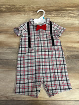 NEW First Impressions Plaid Romper Grey sz 3-6m - Me n Mommy To Be
