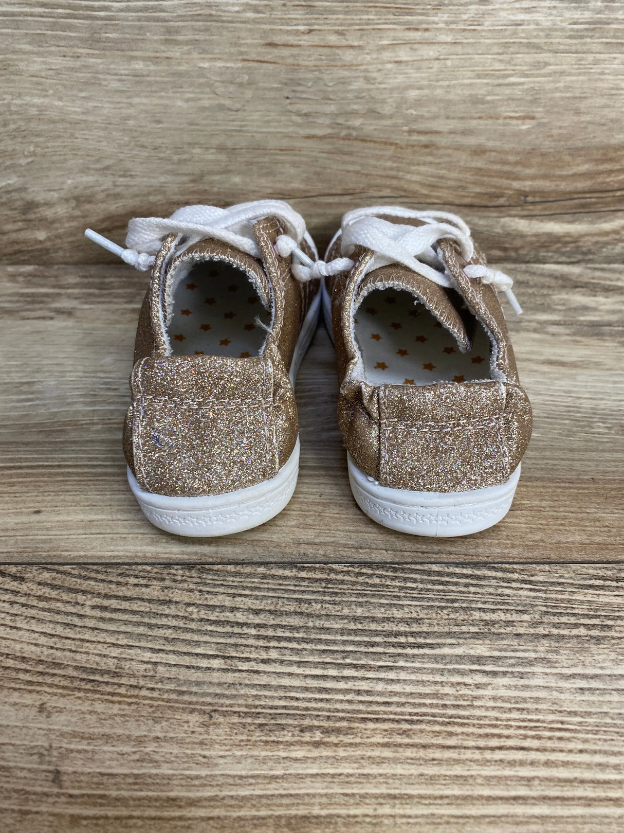 Wonder Nation Toddler Girls' Casual Bump Toe Shoes Gold Glitter Sz 9c