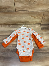 NEW Just One You 2pk My Frist Halloween Bodysuits Orange/Grey sz Newborn