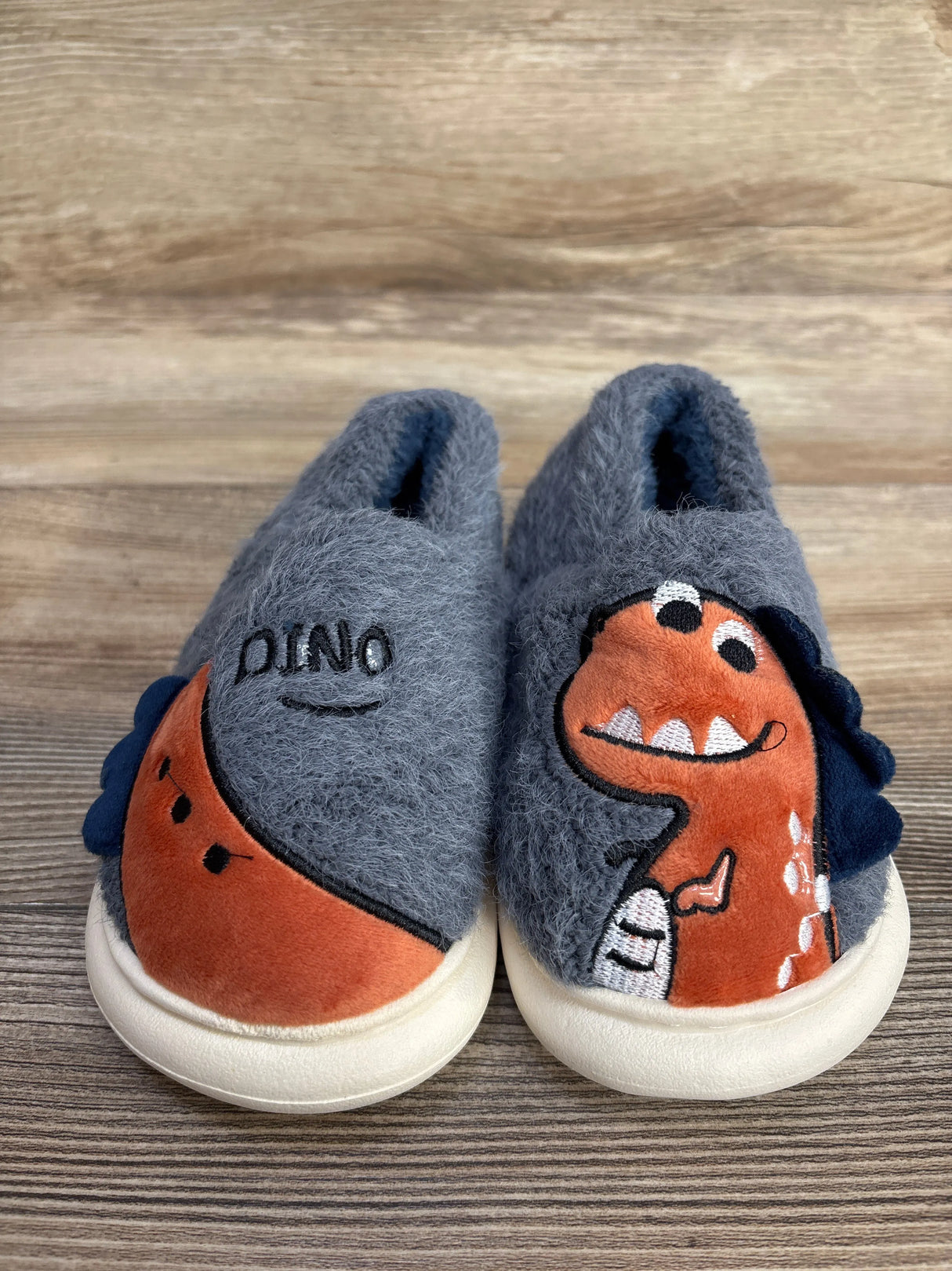 NWOT Dinosaur Plush Slippers Blue sz 9/10c