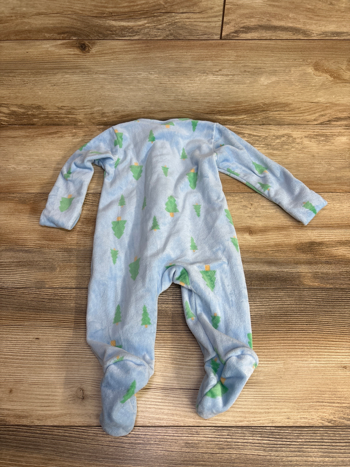 Old Navy Velvet 2-Way-Zip Sleep & Play Tree Print Blue sz 6-9m