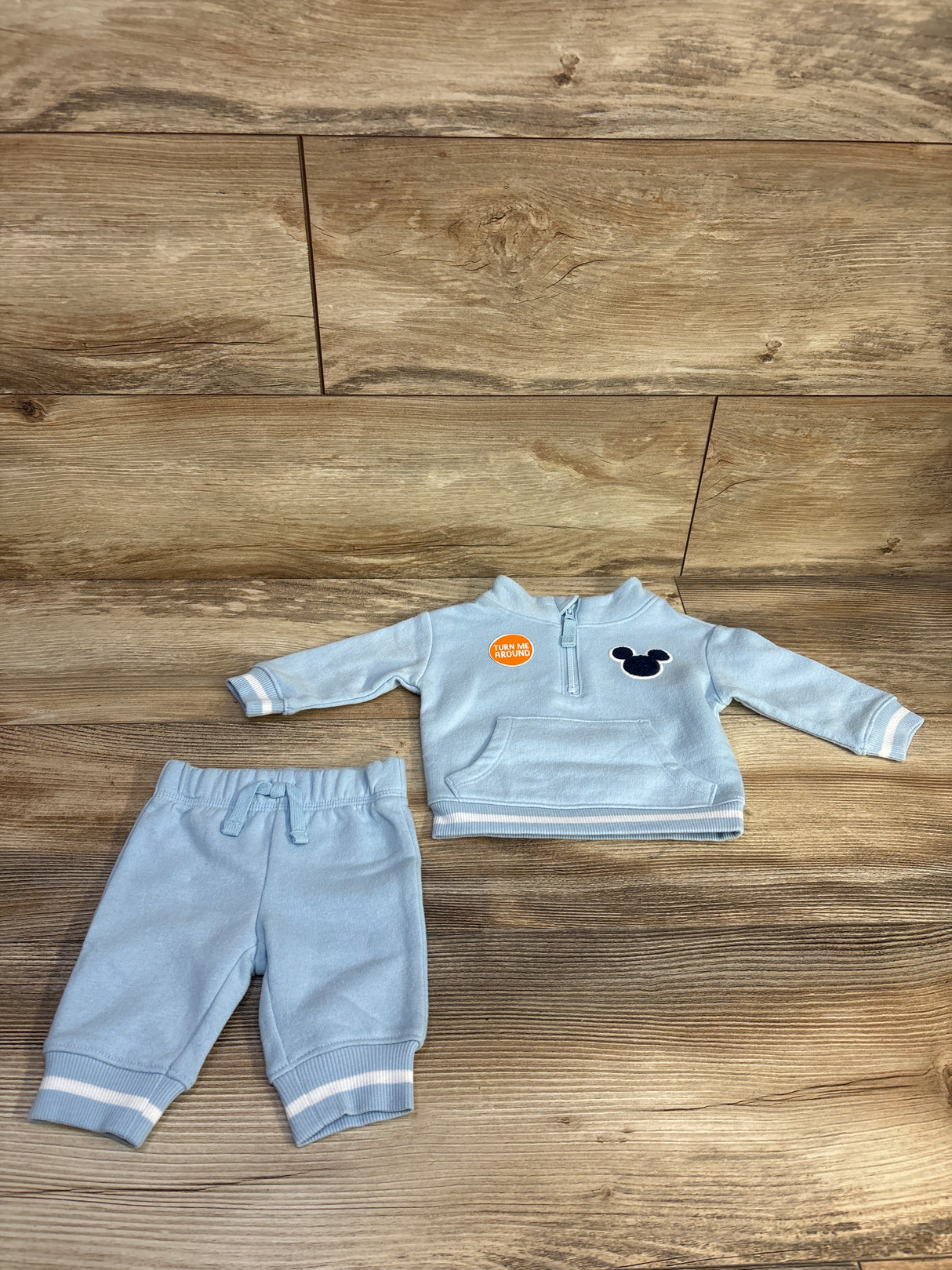 Jumping Beans x Disney Mickey Mouse Half Zip Jacket & Pants Set Blue sz Newborn
