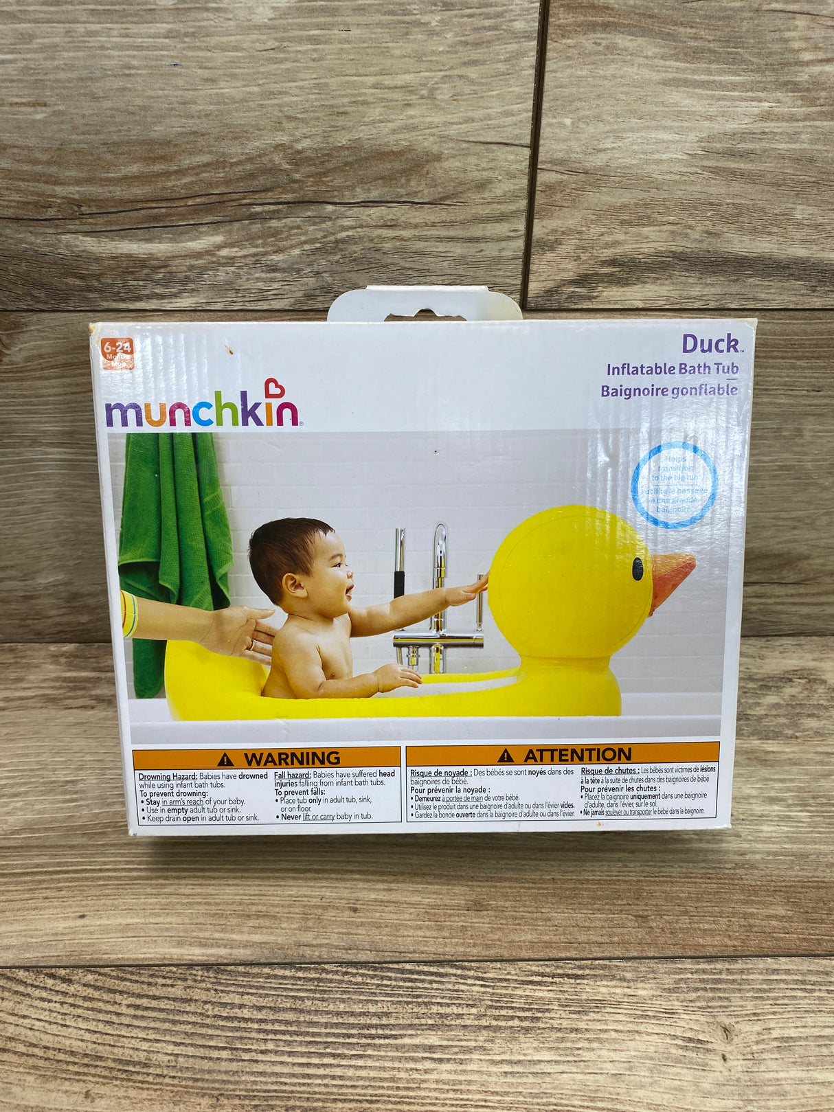 NEW Munchkin Inflatable Safety Duck Tub Yellow