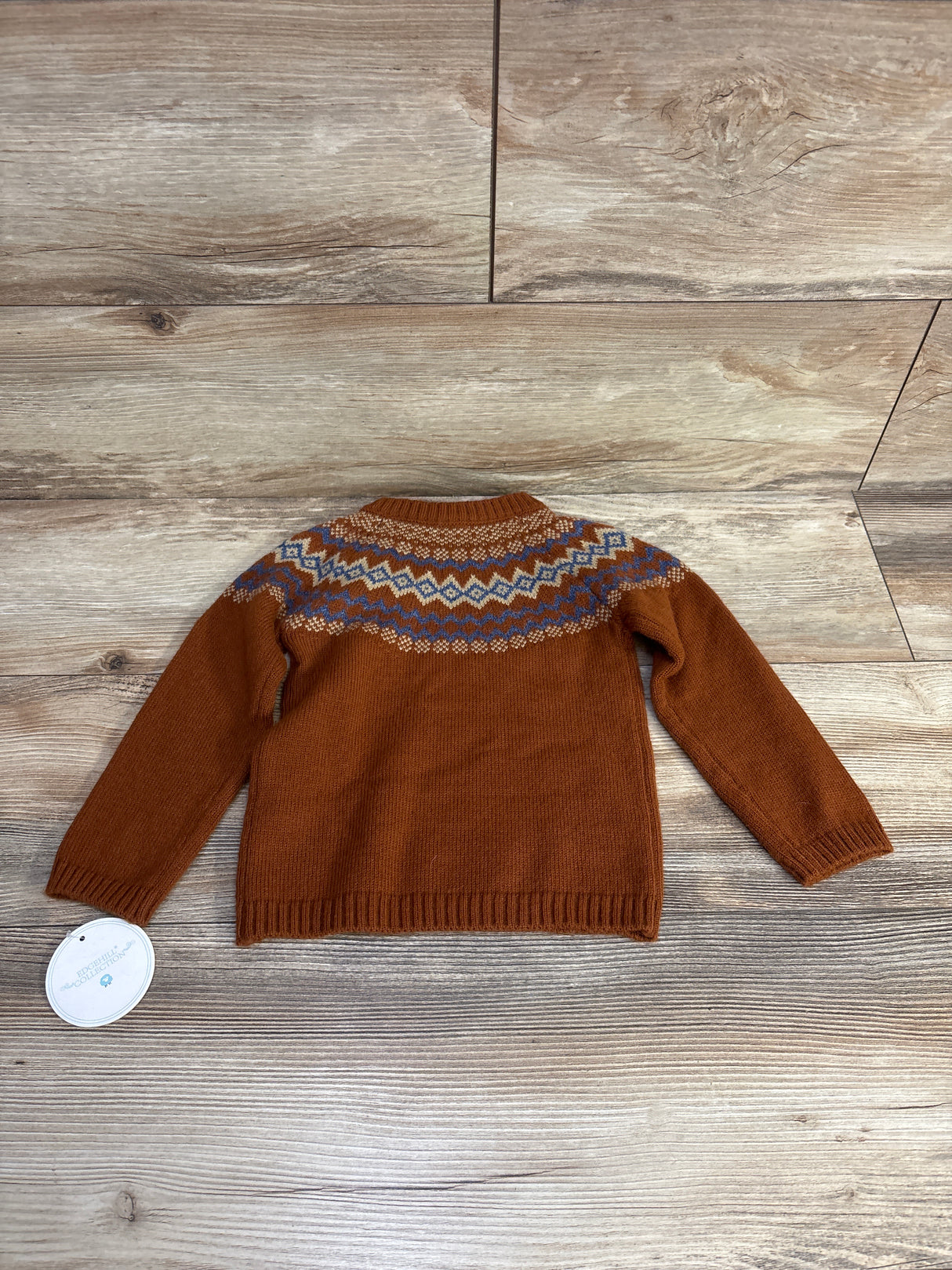 NEW Edgehill Collection Fair Isle Pull Over Sweater Brown sz 24m