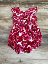 Jessica Simpson Floral Bubble Romper Red sz 24m