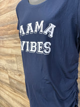 Time & Tru Mama Vibes Ruched Maternity Shirt Navy sz Large