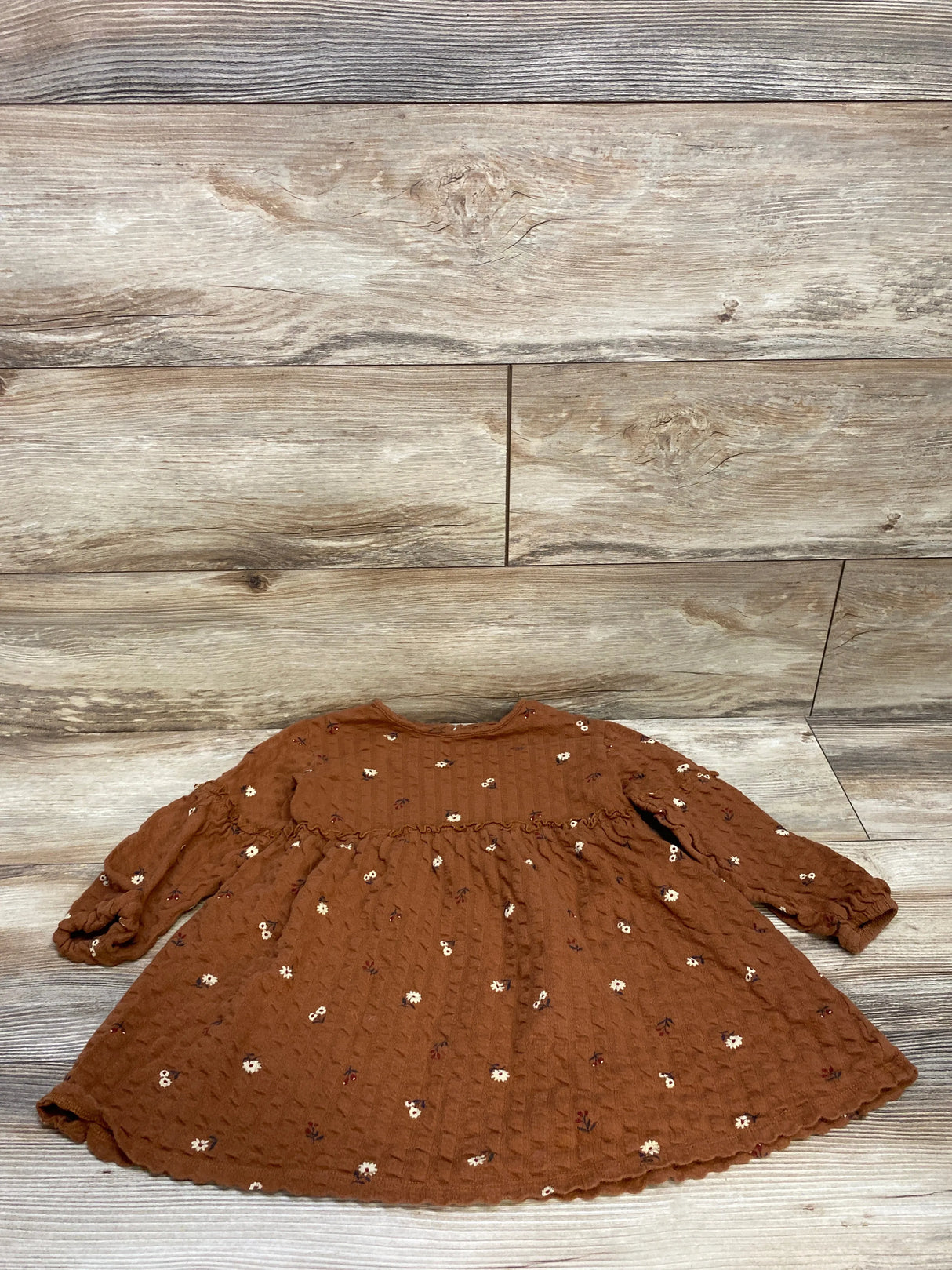 Little Co. Knit Peasant Dress Brown Floral sz 4T