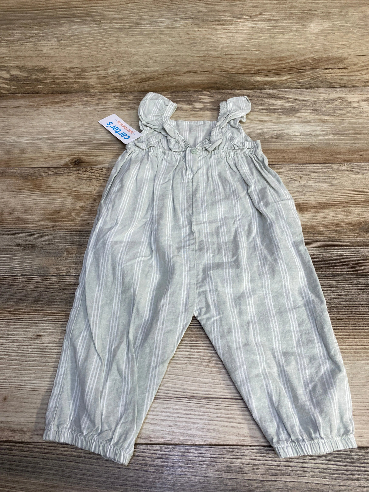 Just One You Striped Tank Romper Green sz 6m
