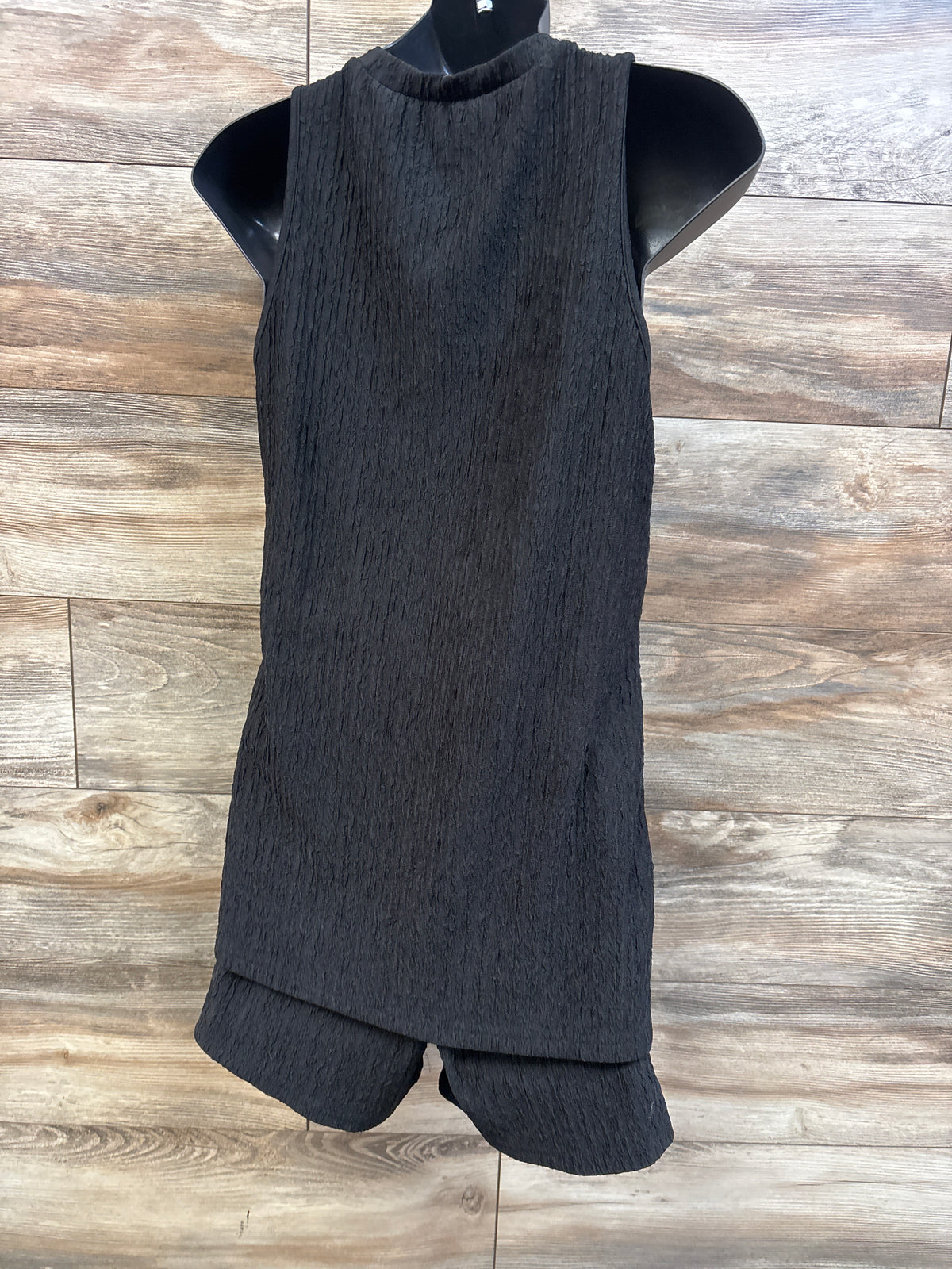 Shein Maternity 2pc Crinkle Tank Top & Shorts Set Black sz Large
