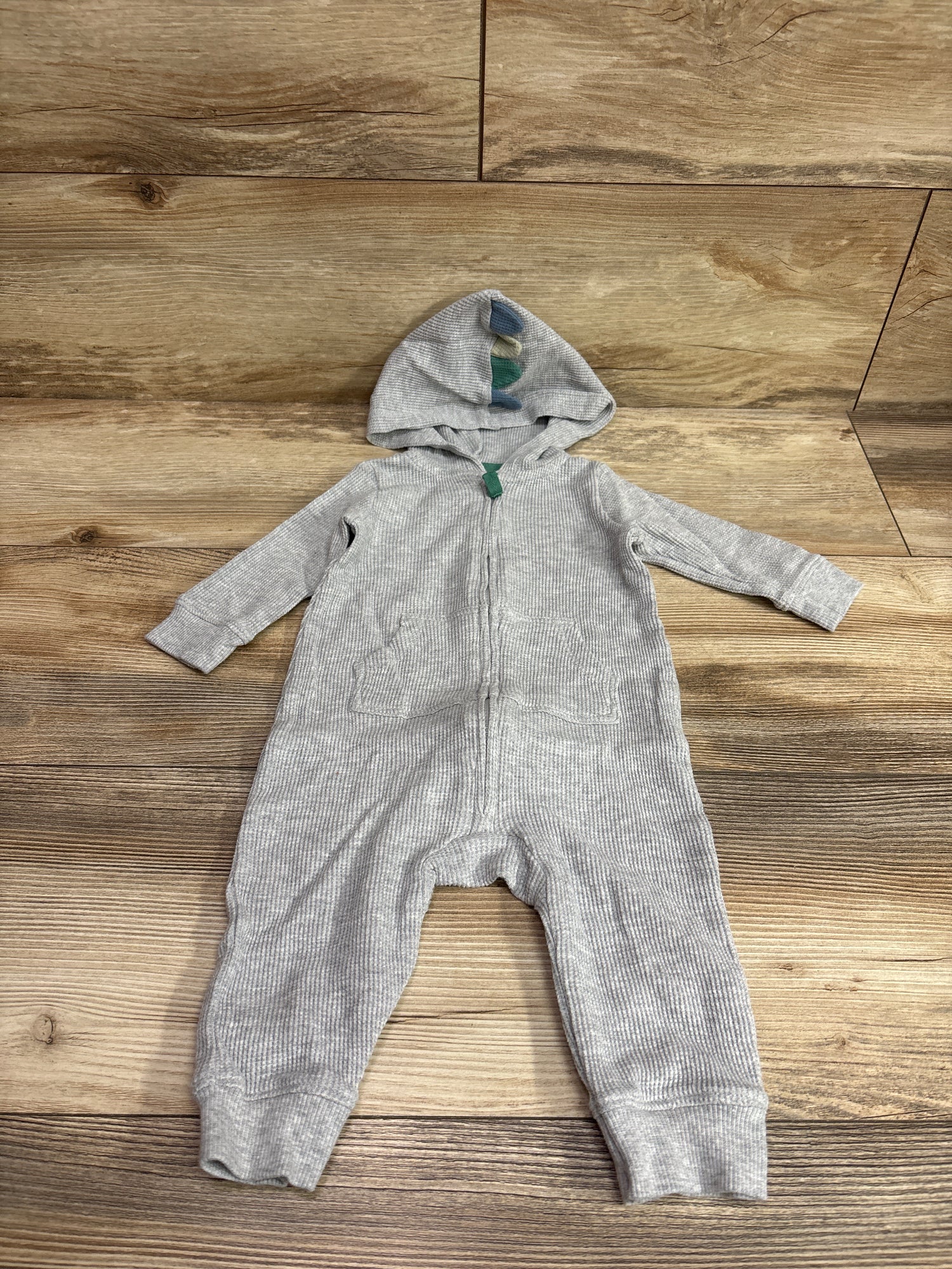 Carter's Waffle Knit Hooded Coverall Grey sz 6m