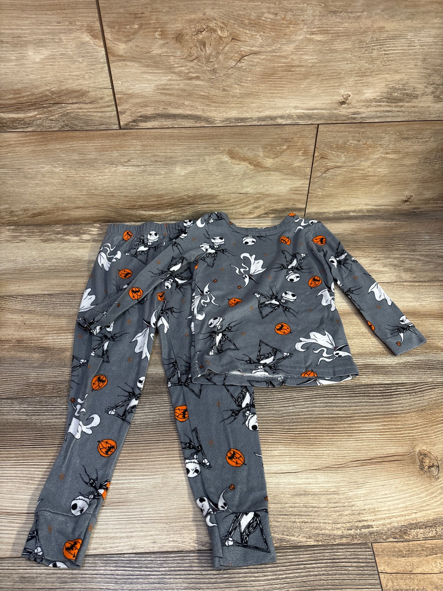 Tim Burton's The Nightmare Before Christmas 2pc Pajama Set Grey sz 3T