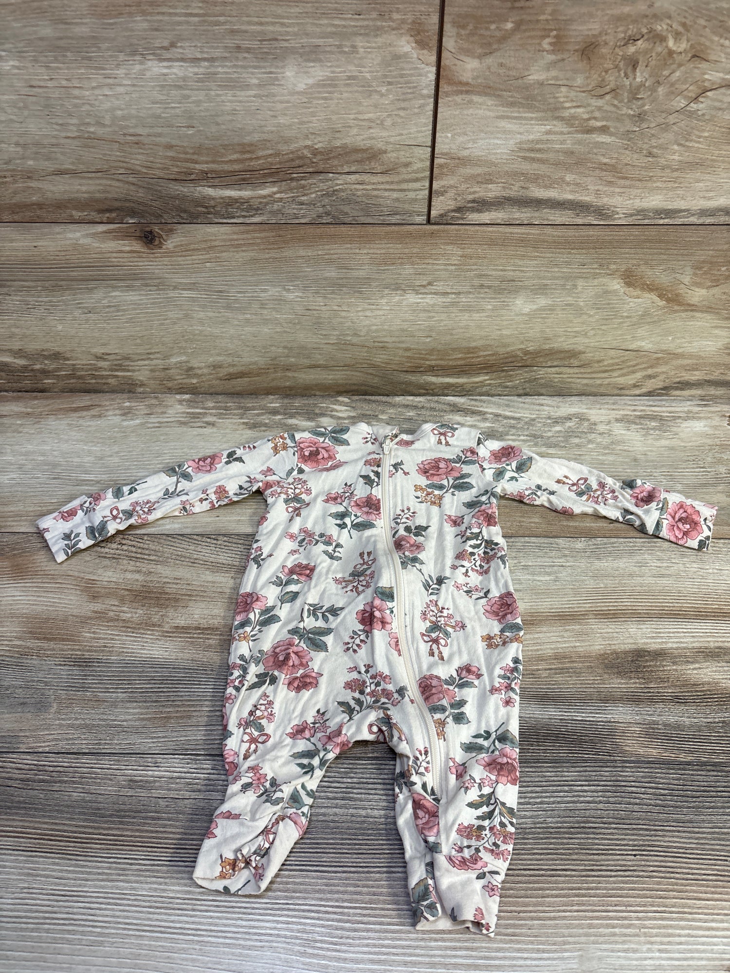 Modern Moments Floral Footless Viscose Sleeper Beige sz 0-3m