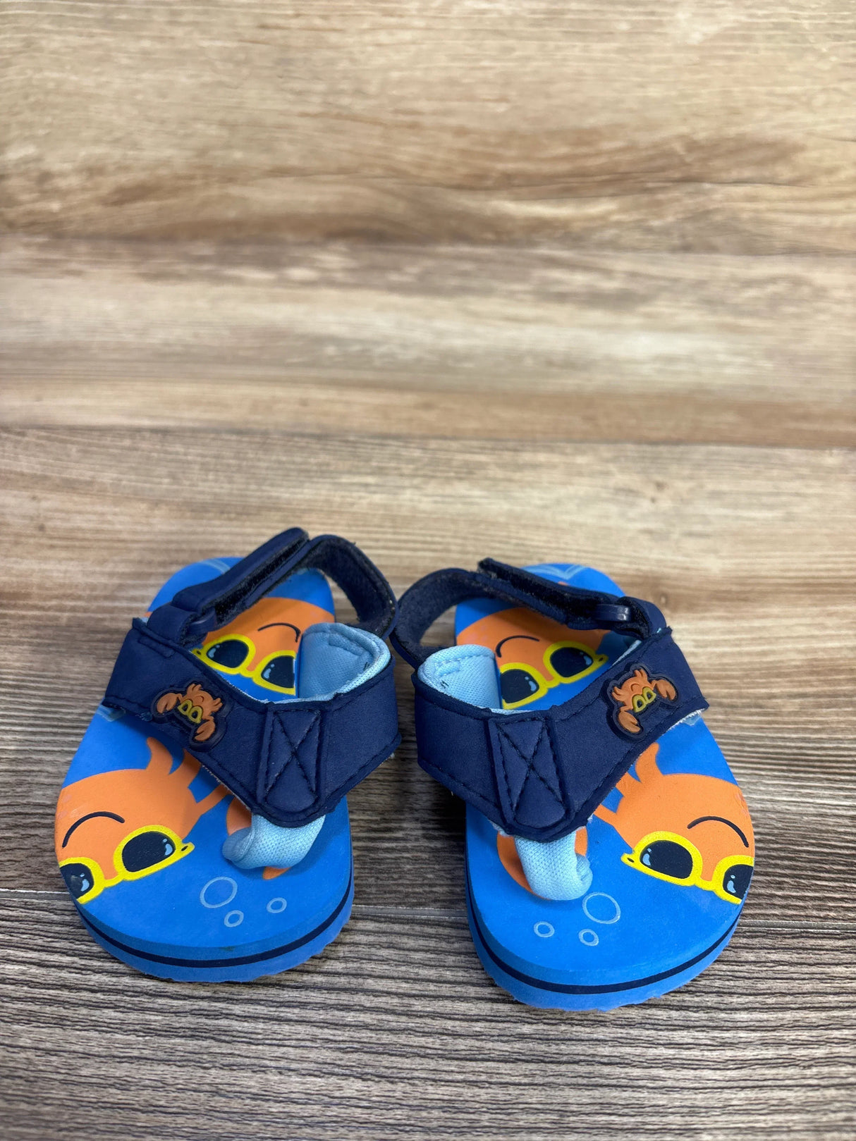 Wonder Nation Crab Flip Flops Blue sz 3c