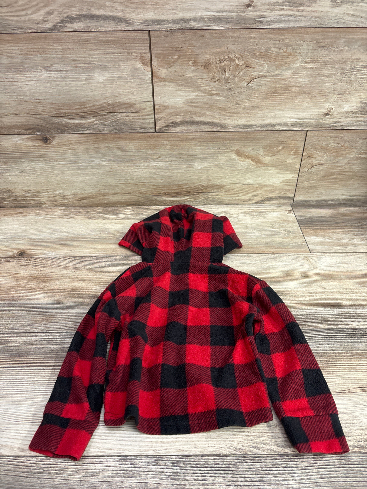 Jumping Beans Plaid Fleece Hooded Sweatshirt Red sz 2T