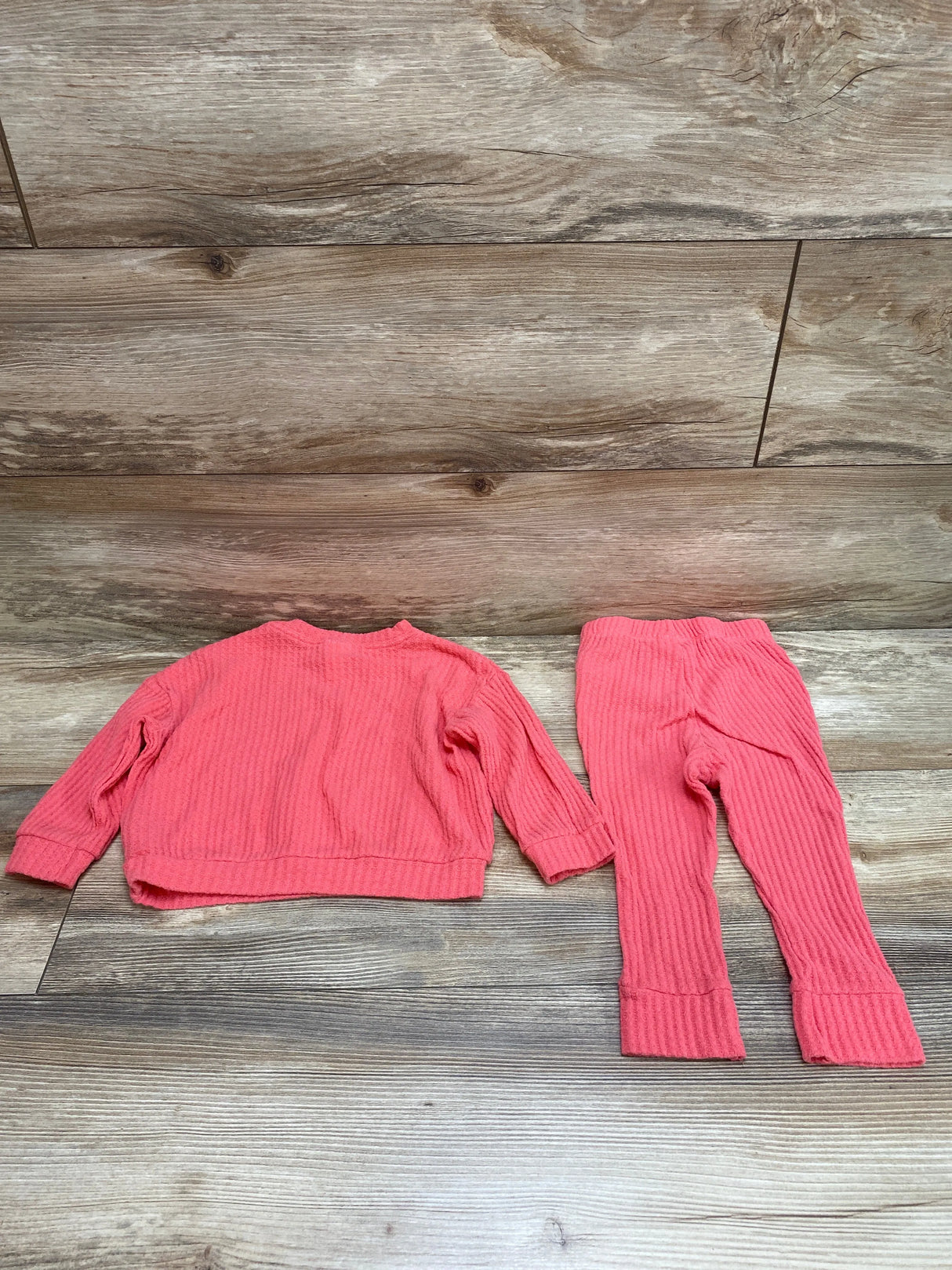 Cat & Jack 2pc Waffle Knit Shirt & Pants Pink sz 18m