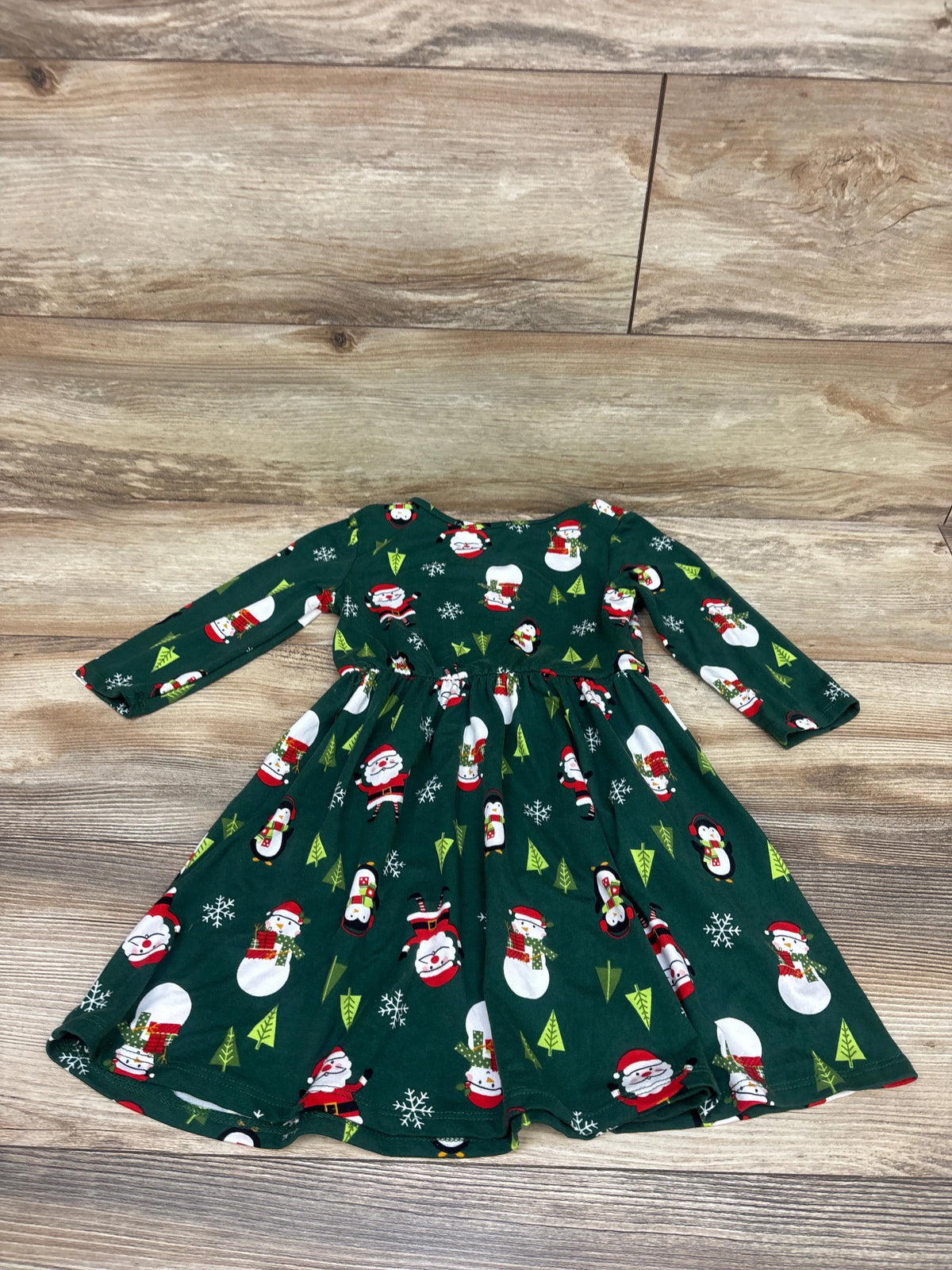 Emma & Elsa Long Sleeve Christmas Dress Green sz 5T