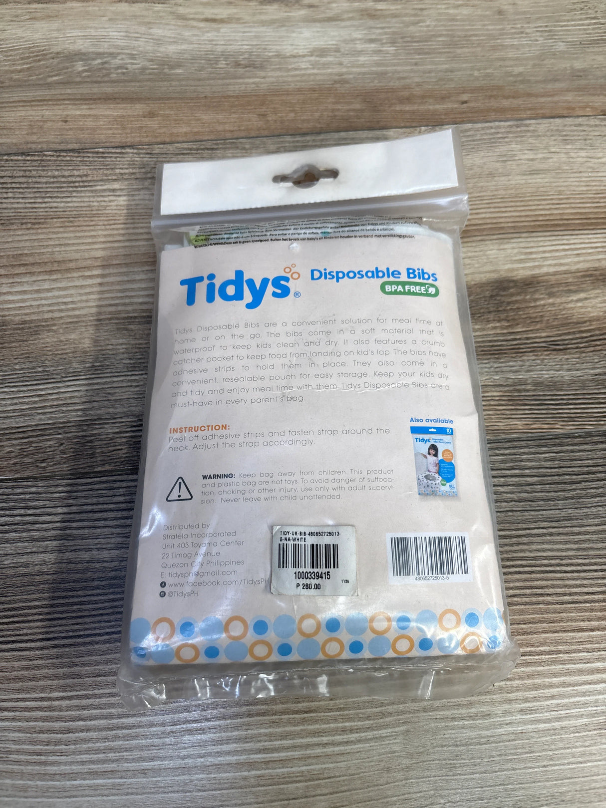 NEW Tidys Disposable Bibs 20ct
