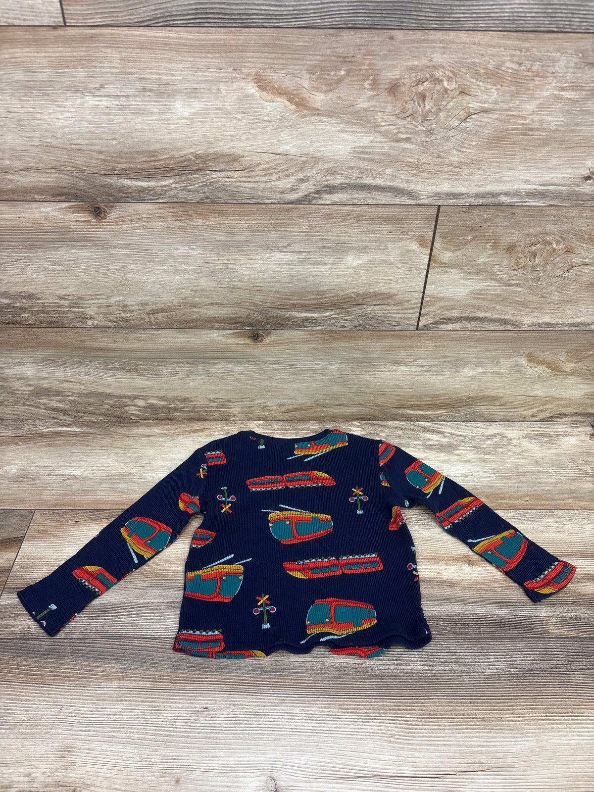 Old Navy Waffle Knit Long Sleeve Shirt Navy sz 3T