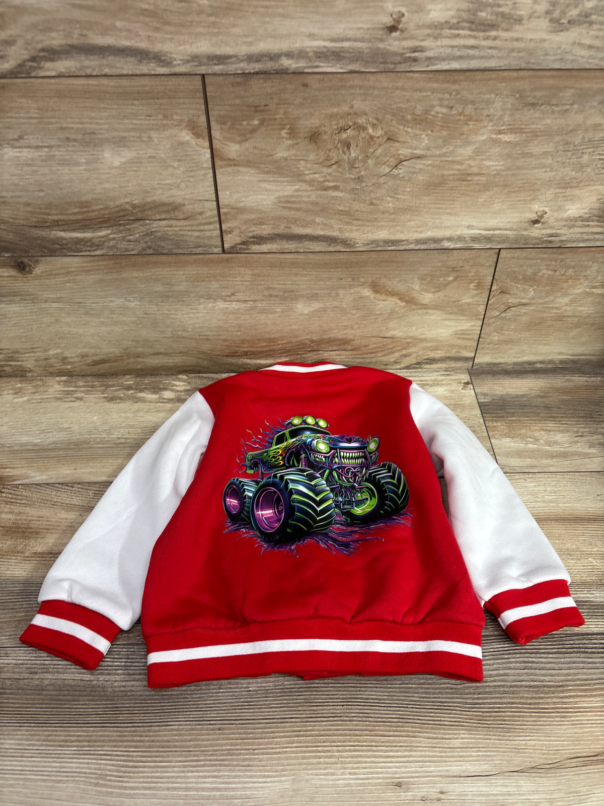 Monster Truck Varsity Jacket Red sz 4T