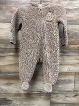 Disney Baby Winnie The Pooh Sherpa Hooded Coverall Brown sz 3-6m