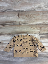H&M Pullover Panda Print Sweatshirt Brown sz 12-18m