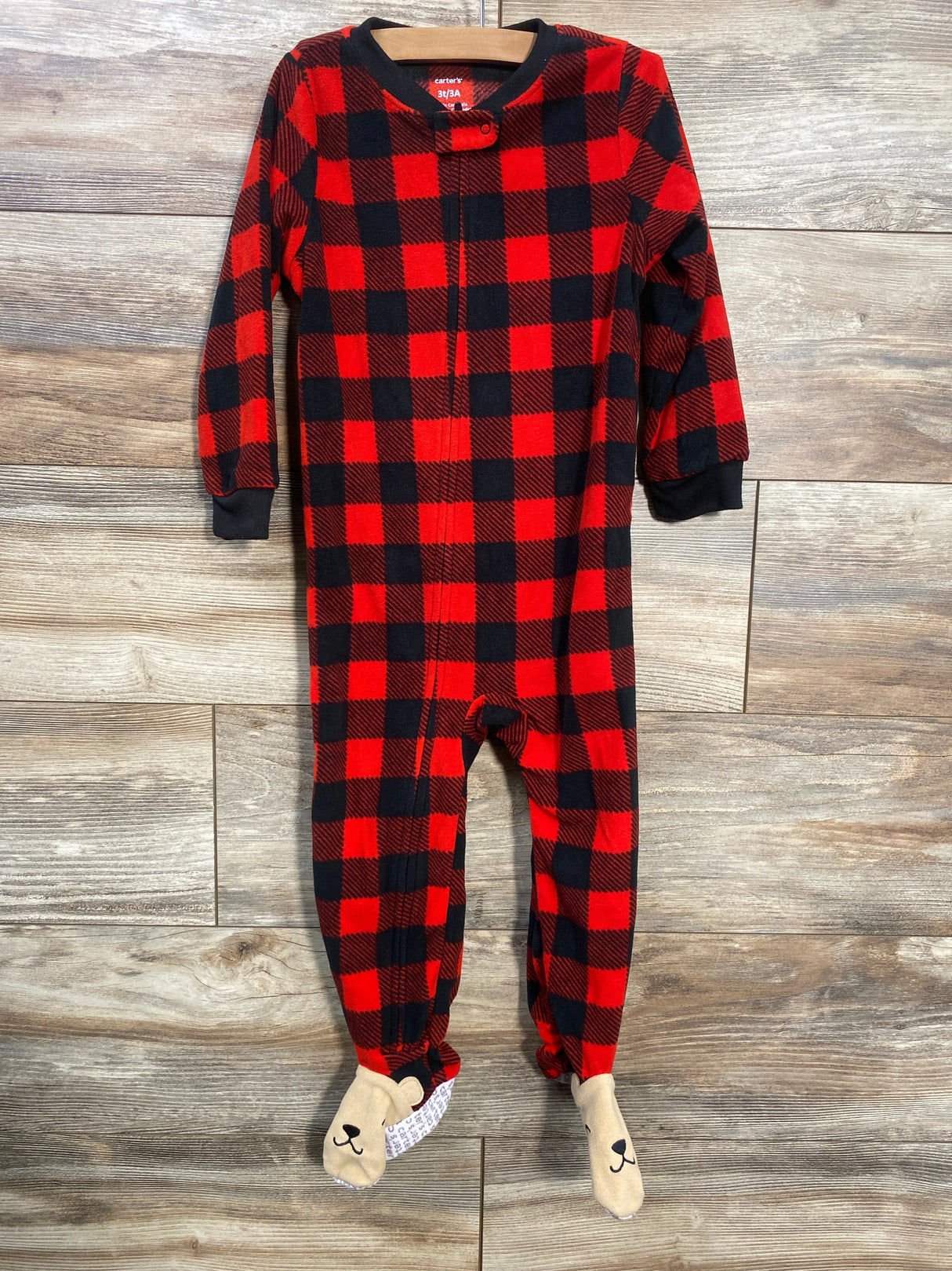 Carter's Buffalo Check Blanket Sleeper Red sz 3T