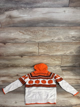 Gymboree Intarsia Pumpkin Zip-Up Hoodie Sweater Orange sz 4T