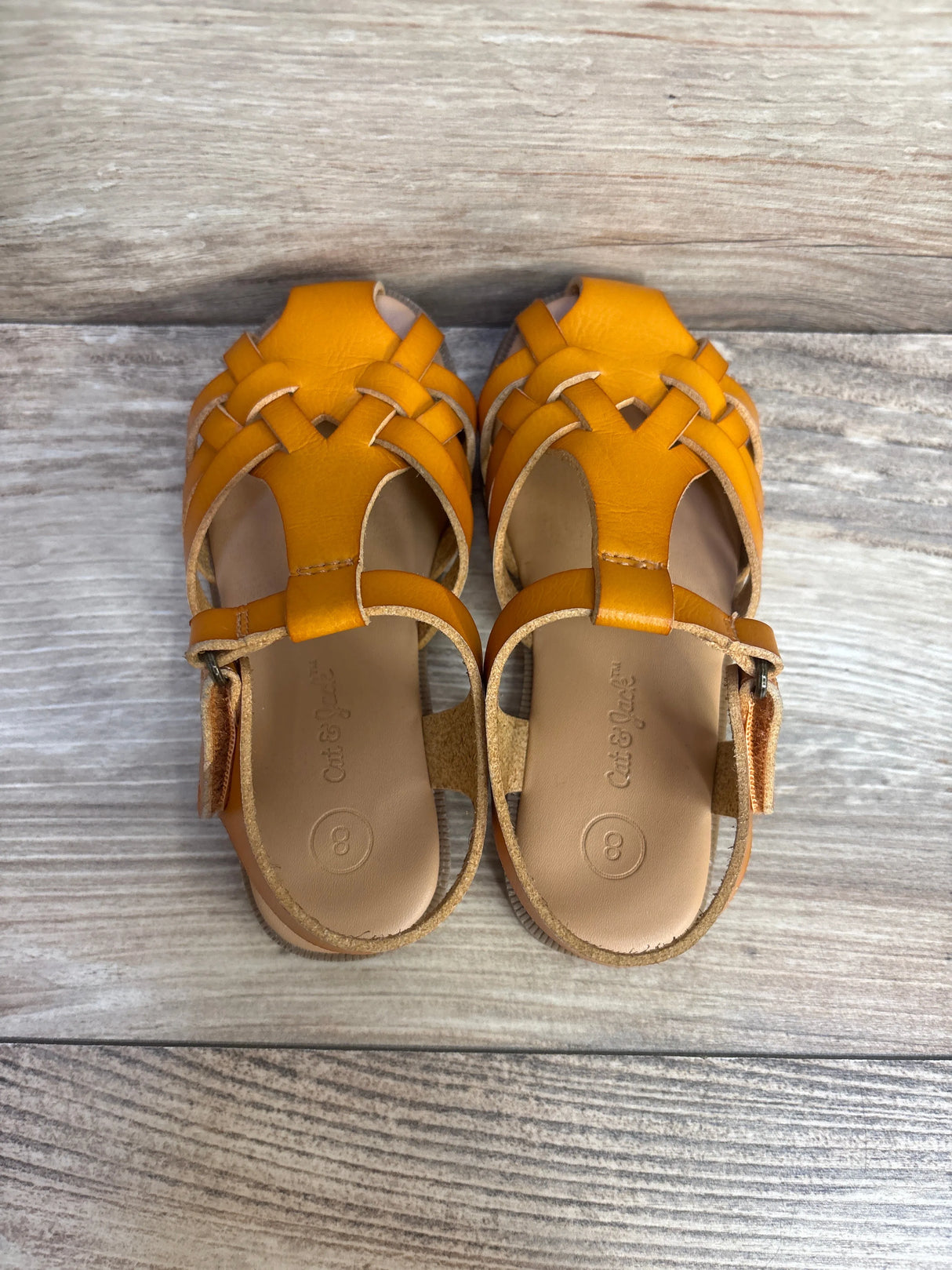 Cat & Jack Ella Ankle Strap Sandal Cognac sz 8c