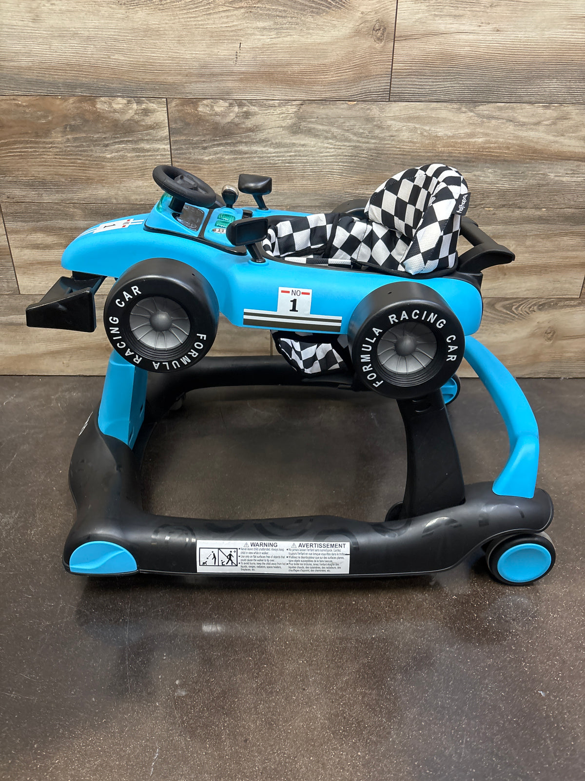 Baby Joy 4-in-1 Foldable Baby Activity Racecar Walker Blue