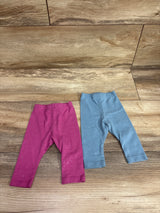 Okie Dokie 2pk Glitter Leggings Pink/Blue sz Newborn
