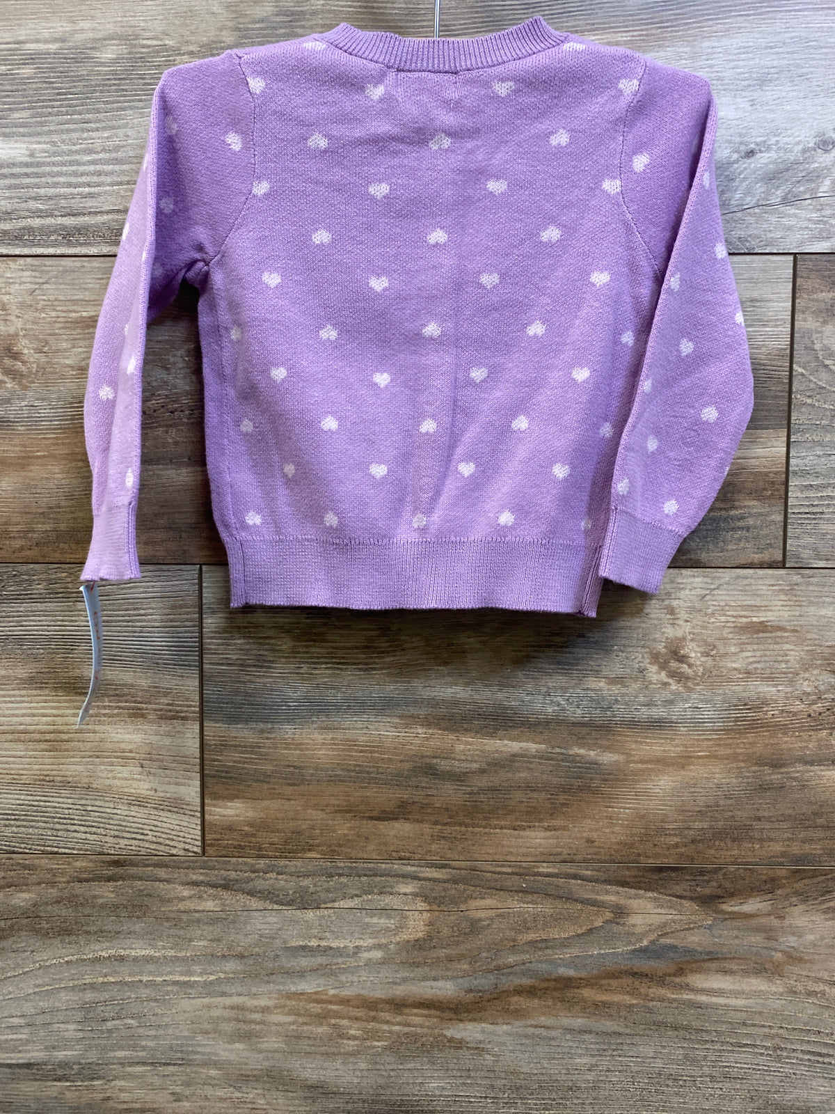 NEW Cat & Jack Heart Print Button Front Cardigan Purple sz 2T