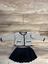 Baby Gap 2pc Striped Knit Sweater & Skirt Set White sz 18-24m